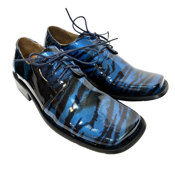Vintage Zebra Blue Oxford Formal Zoot Suit Dress Shoe Rare OOAK NWOT main image 6